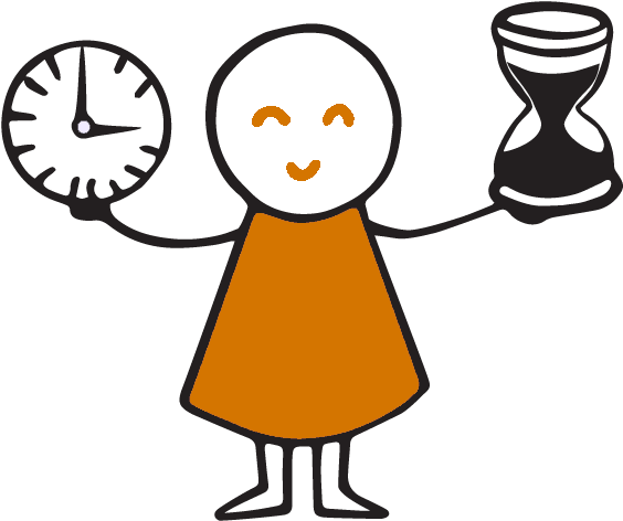 Girl Holding A Clock - 3play Media, Inc. (643x560)