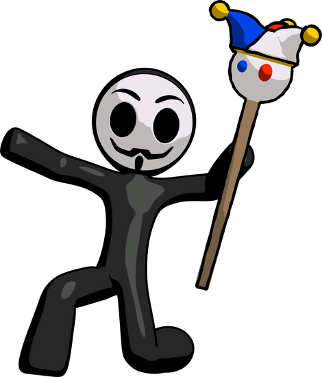 Man Holding Jester Staff - Stock Photography (470x550)