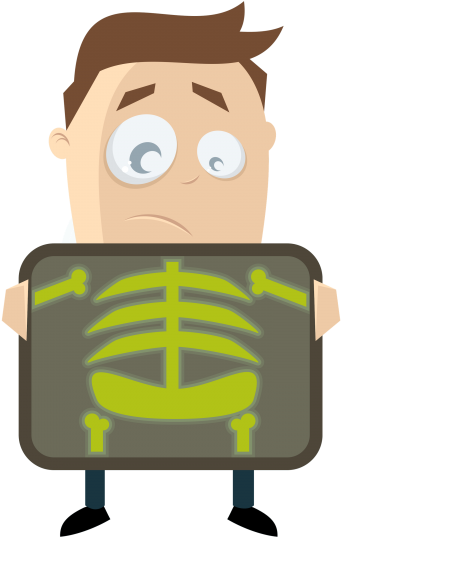 Xray Cartoon Image - Funny Man On Fire (600x600)