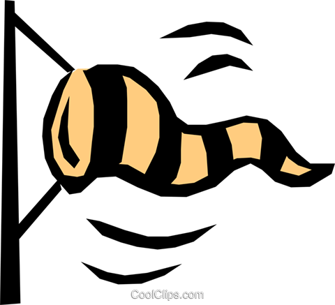 Windsock Royalty Free Vector Clip Art Illustration - Wind Socks And Wind Vanes (480x437)