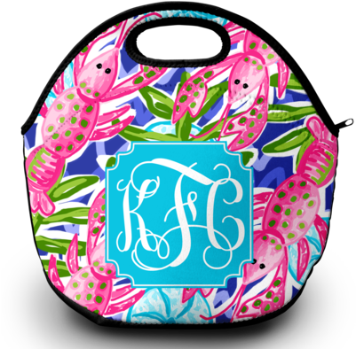 Monogrammed Lilly Pulitzer Inspired Lunch Tote - Monogrammed Lilly Pulitzer Inspired Lunch Tote (400x400)