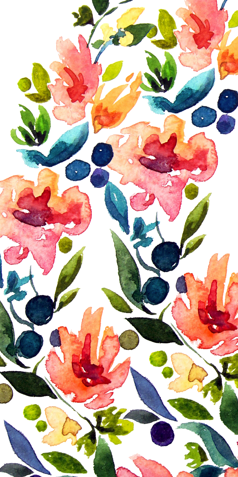 #casetify #iphone #art #design #illustration #cool - Floral Wreath Side Watercolor (1000x2000)