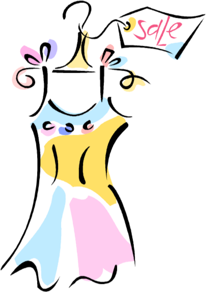 Drop And Shop Dressonsale - Dress Clipart (419x588)