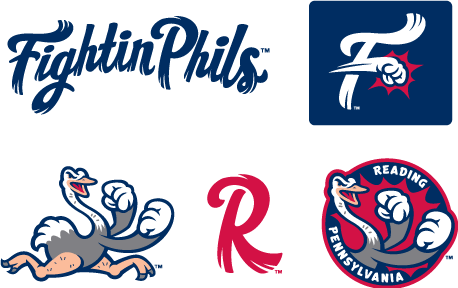 R Phils Become Reading Fightin Unveil Branding And - Fightin Phils Logo (458x288)