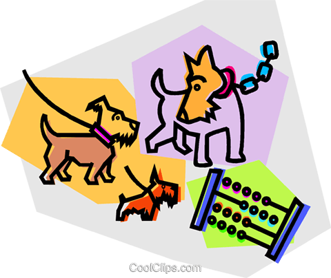 Dog With An Abacus Royalty Free Vector Clip Art Illustration - Dog With An Abacus Royalty Free Vector Clip Art Illustration (480x404)