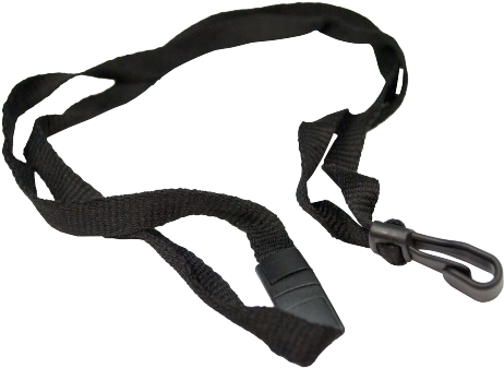 Black 7/16" X 35" Breakaway Lanyard With Plastic Hook - Hand (500x588)