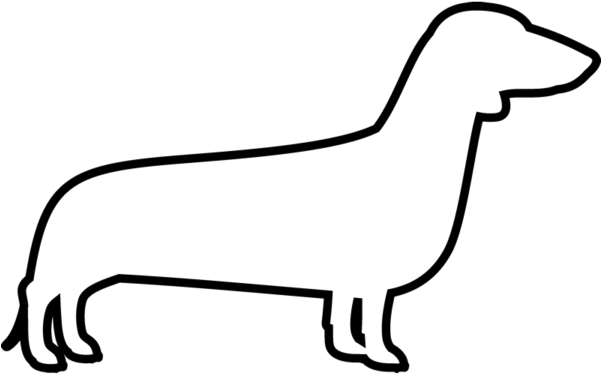 Dachshund Clipart Dachshund Outline - Hunting Dog (600x600)