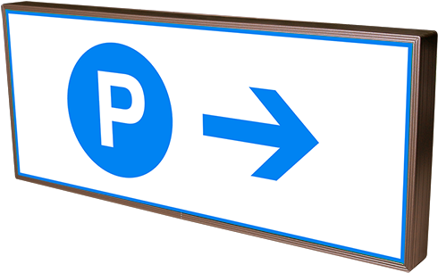 Parking P W/right Arrow - Sign (500x318)