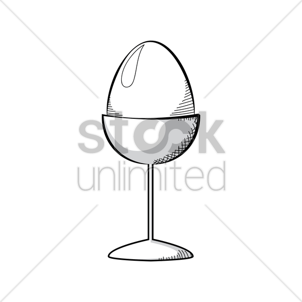 Drawing At Getdrawings Com Free For Personal - Egg In A Cup Clipart Black And White (600x600)