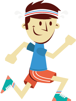 Cartoon Man Running Png (400x400)