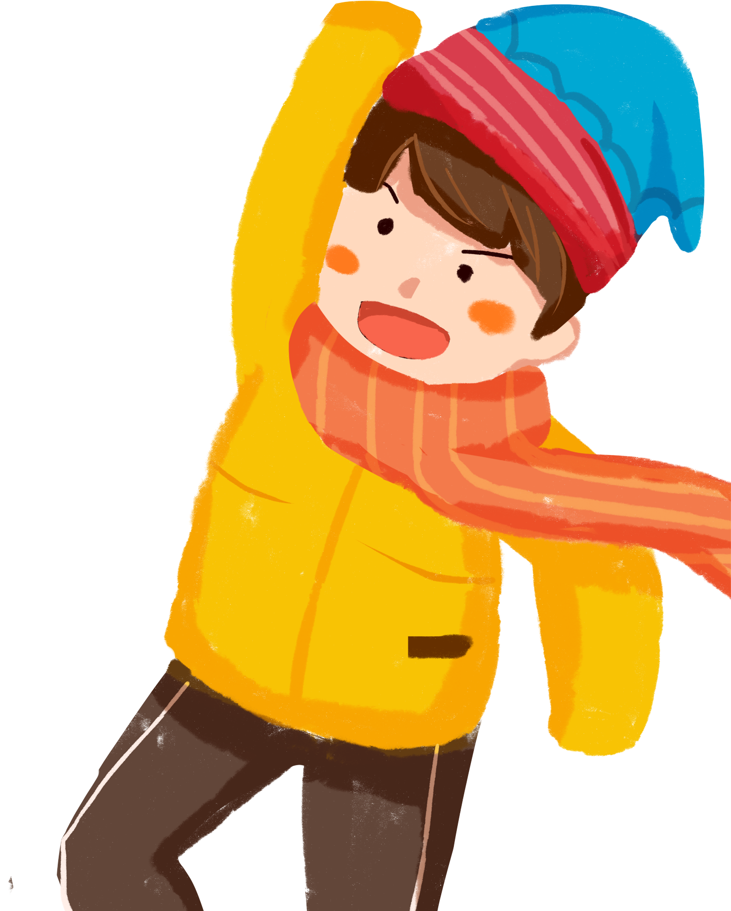 Color Winter Character Boy Png And Psd - Cartoon (2000x2000)