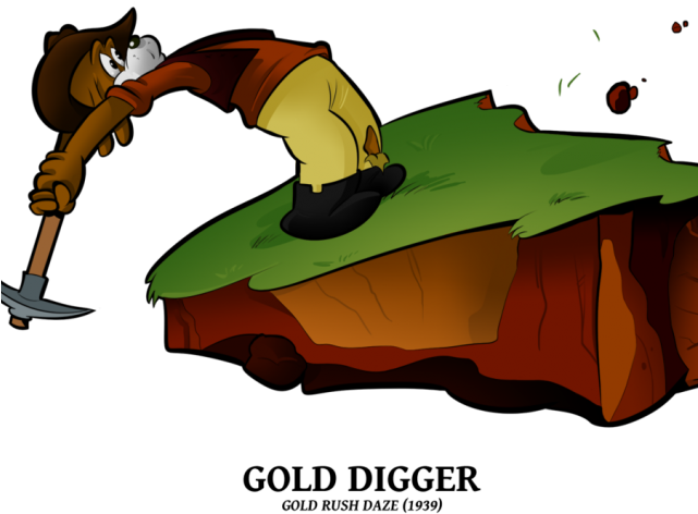 Green Clipart Digger - Dibujo De La Fiebre De Oro En California (640x480)