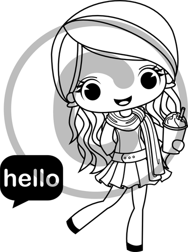 Felicity - Hello - Cartoon (372x500)