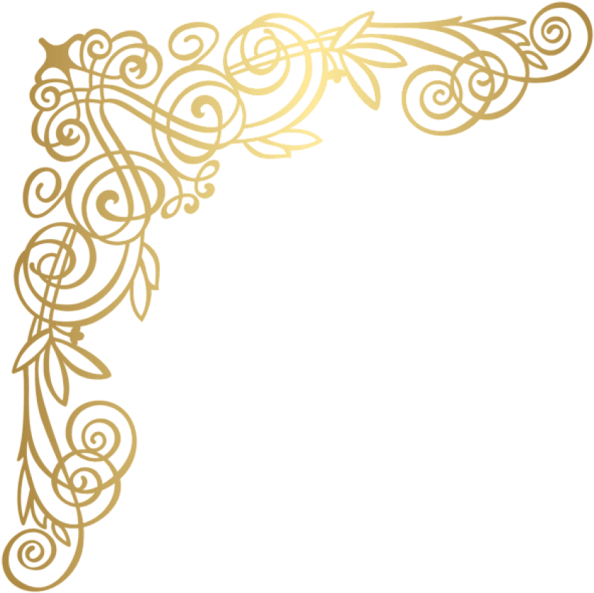 Free Png Download Golden Deco Corner Clipart Png Photo - Golden Decorative Corner Png (850x849)