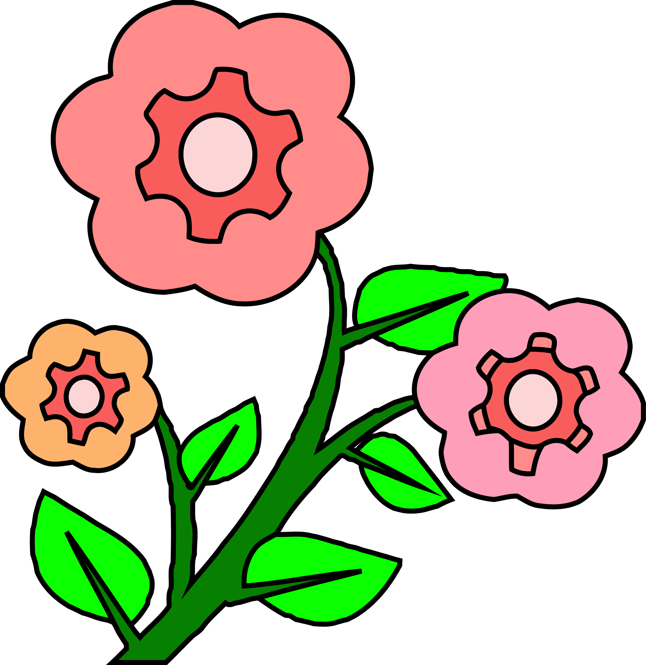 Pink Flower Png Clipart - Clip Art (2161x2225)