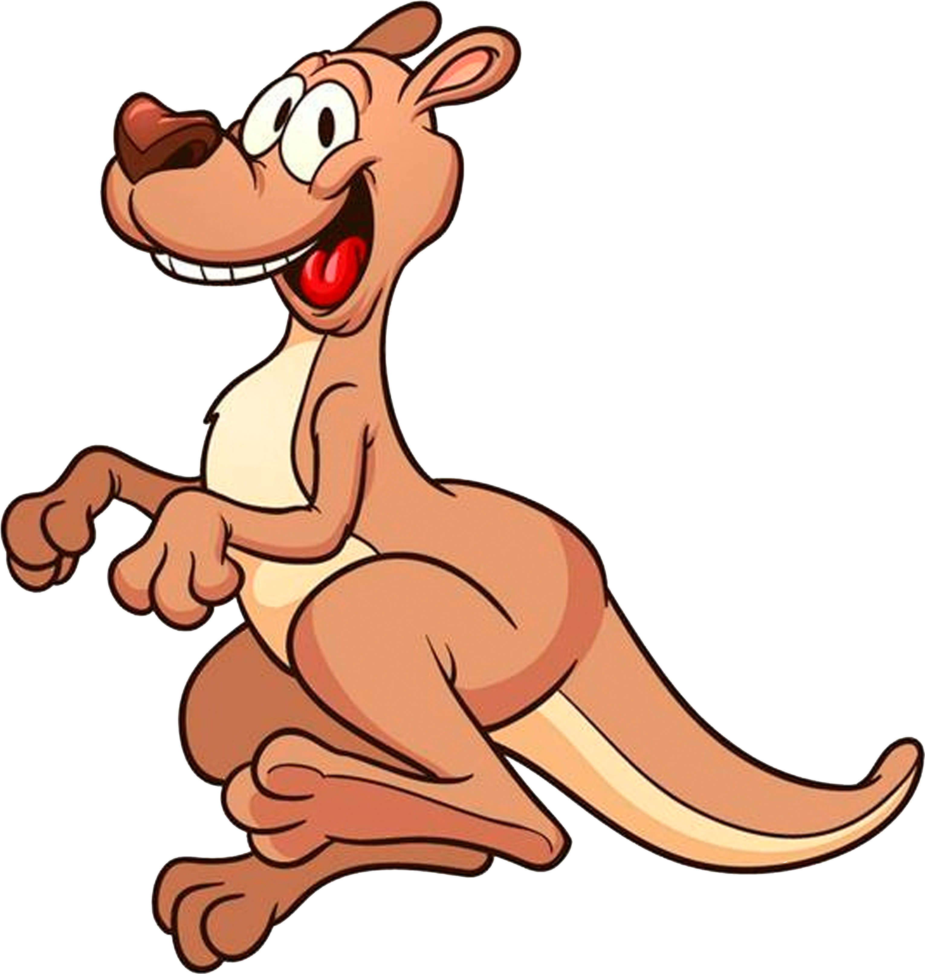 Clip Art Laughing Happy Kangaroos - Jumping Kangaroo Cartoon (5000x5000)