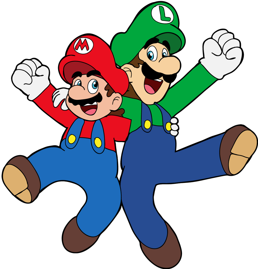 Mario And Luigi By Emlepe95 - Cartoon (876x912)