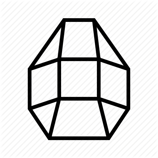 Gemstone Black And White Clip Art (512x512)