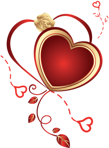 St Valentin Valentine Template, Rose Clipart, I Love - Rose With Heart Png (368x500)