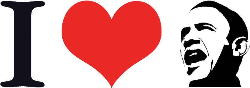 The I Heart Obama T Shirt - Png I Love (1000x428)