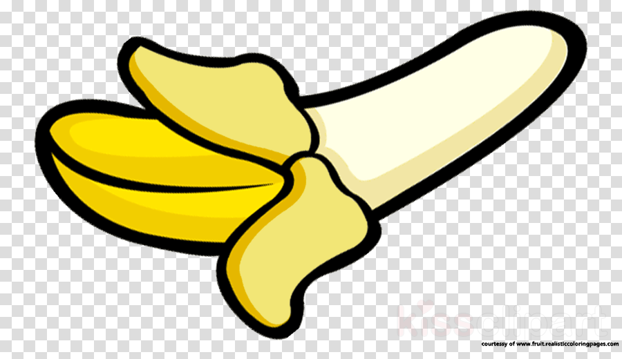 Cartoon Peeled Banana Clipart Banana Banaani Clip Art - Brush Stroke Png Color (900x520)