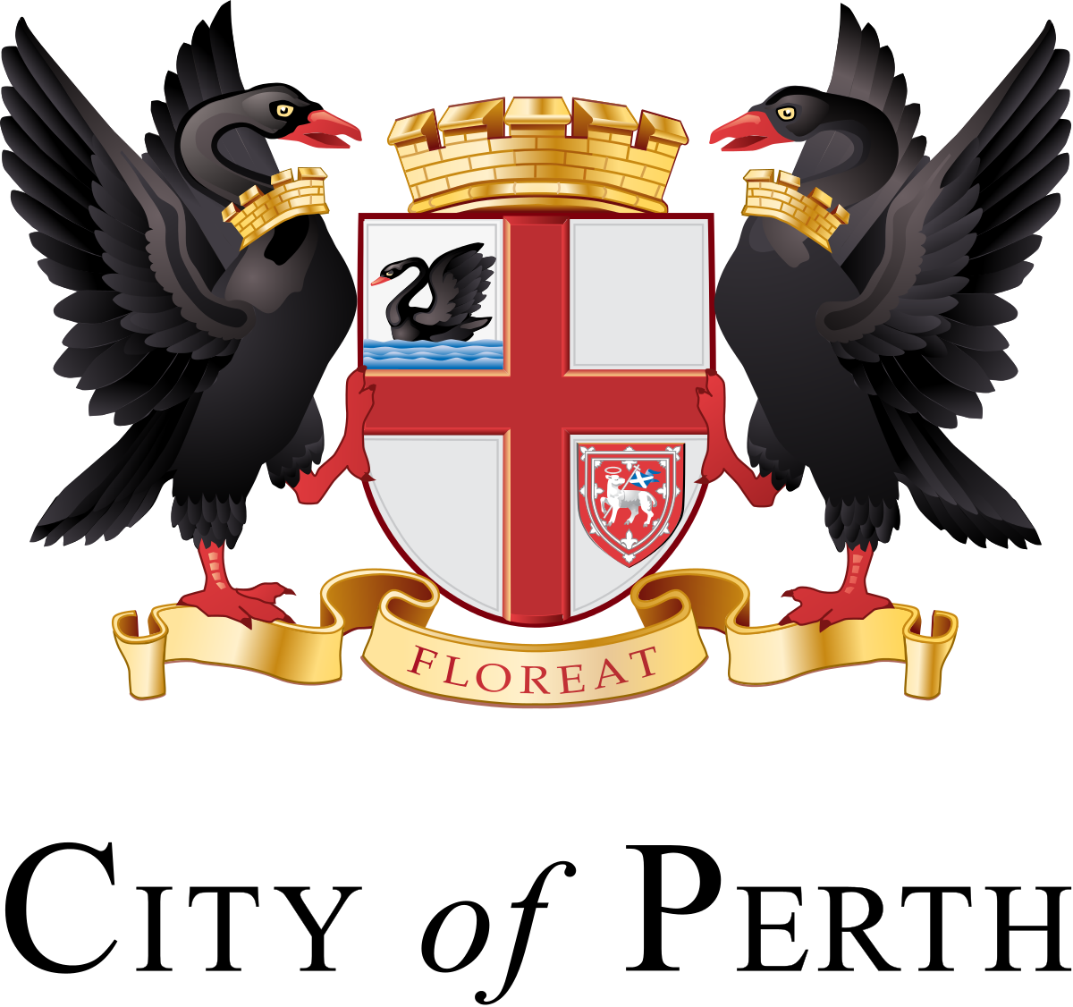 Of Arms Perth Wikipedia Ⓒ - City Of Perth Logo (1200x1126)
