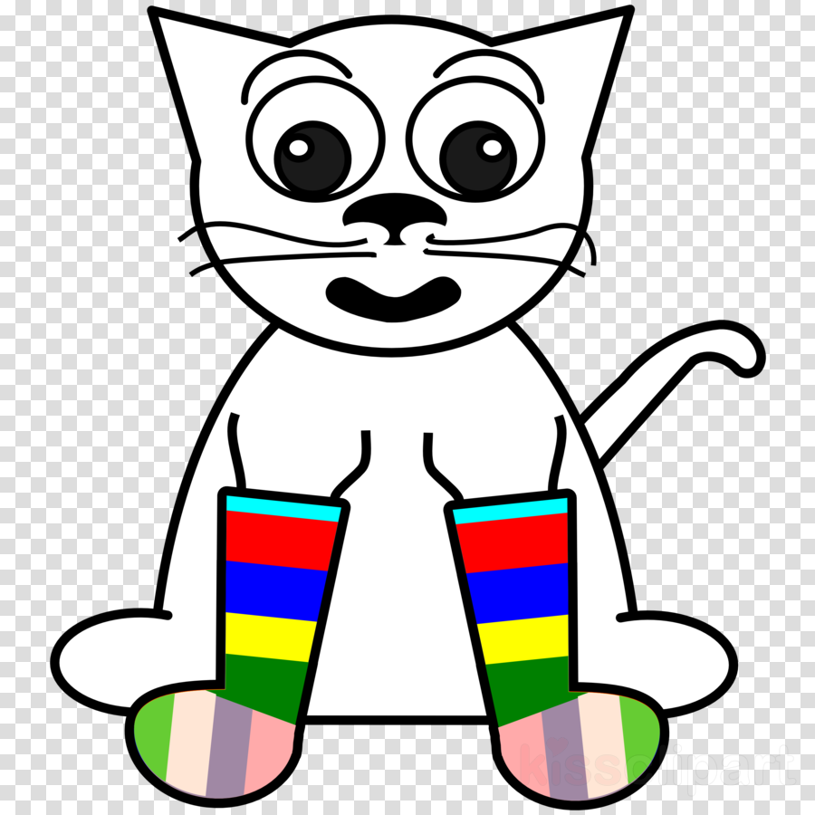 Socks Clip Art Clipart Sock Clip Art - Cartoon Cat In Socks (900x900)