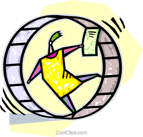 Businessman In A Hamster Wheel Royalty Free Vector - Vector World Wide Web Symbol (480x459)