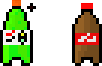 Soda Bottles - Soda Can Pixel Art (480x300)