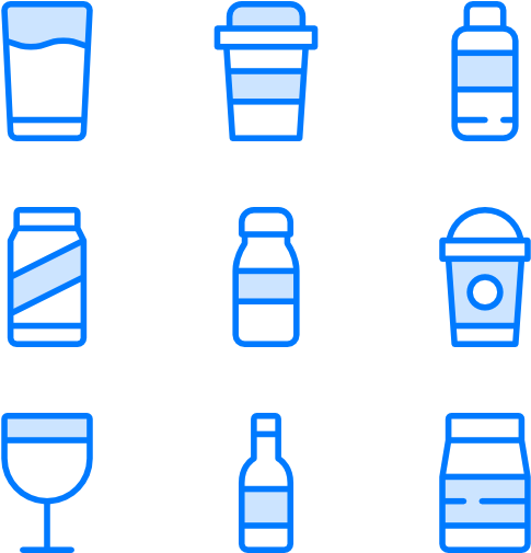 Icons Free Drinks - 3 Different Coloured Milkshakes Png (600x564)