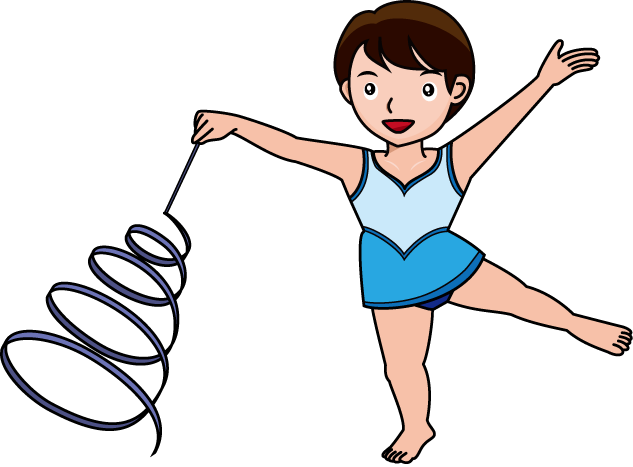 Gym Clipart For Preschool - 新 体操 リボン イラスト (633x467)