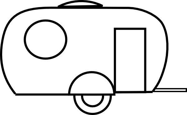 Image Result For Vintage Camper Template - Clip Art Camper Black And White (600x372)