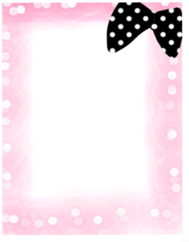 Pink Frame With Sparkles By Thekarinaz - Frame Polka Dot Png (400x491)
