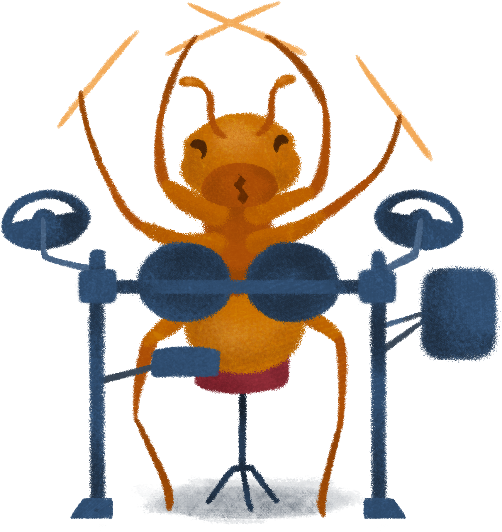 Clipart Cartoon Ant Art Source - Ant Man And The Wasp Drumming Ant (2000x2000)