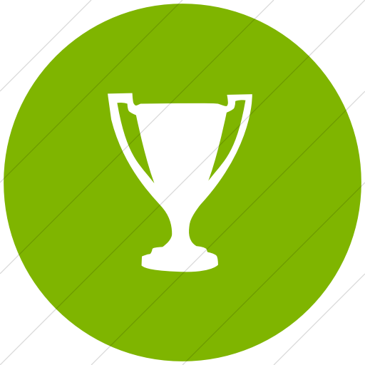 Classica Award Trophy Icon Flat Circle White On Green - Award Icon Black And White (512x512)