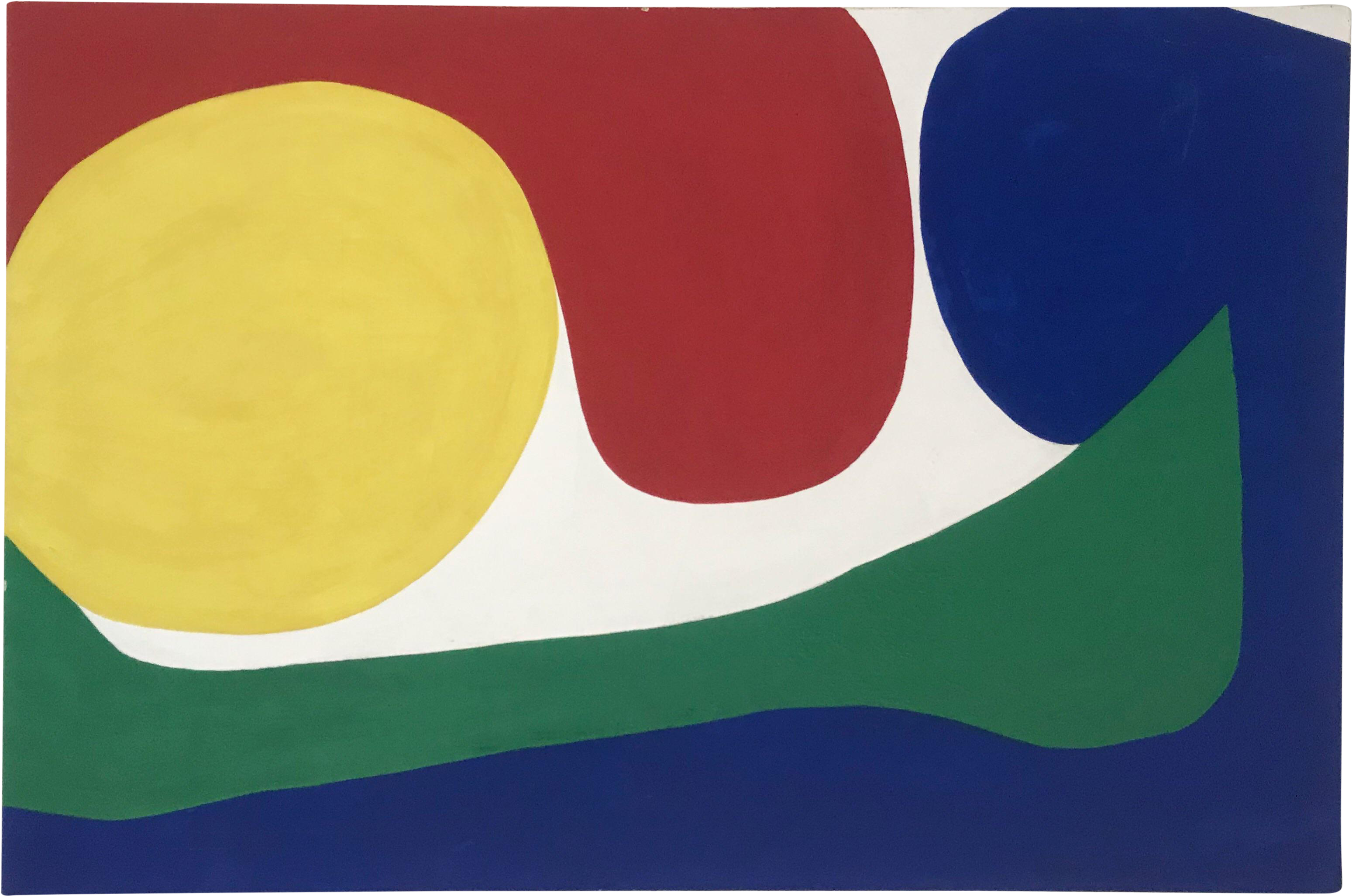 Hard Edge Abstract Painting On Canvas, 1960s - Flag (3440x2280)
