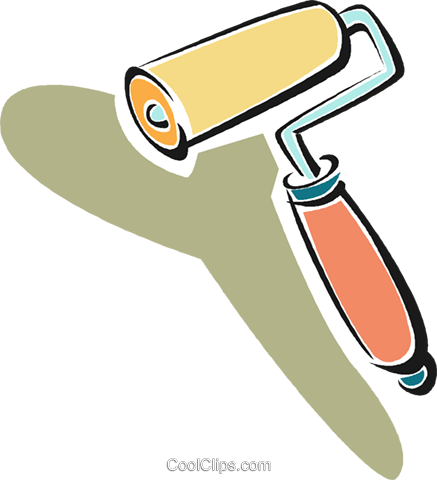 Paint Roller Royalty Free Vector Clip Art Illustration - Paint Roller Royalty Free Vector Clip Art Illustration (437x480)