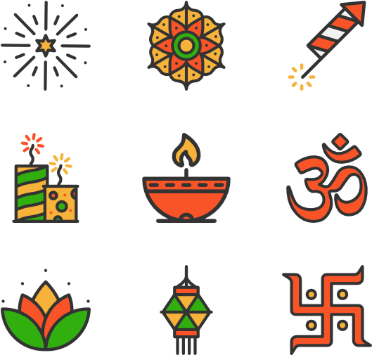 Clipart Transparent Garland Vector Diwali - Diwali Icon (600x564)