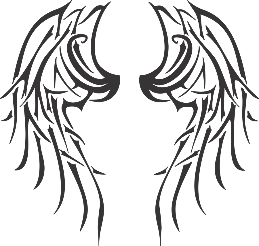 Tribal Angel Wings By Angelofmusic2288 - Tribal Angel Wings Tattoo (900x853)