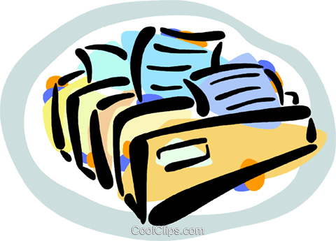 File Folders With Messages Royalty Free Vector Clip - File Folders With Messages Royalty Free Vector Clip (480x345)