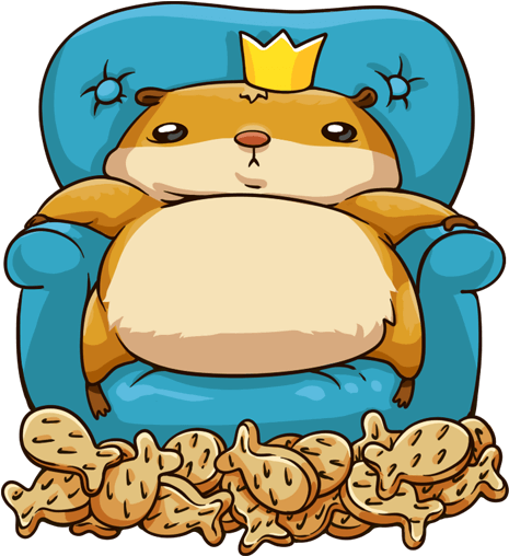 Fluffy The Hamster King Imessage Stickers Messages - Hamster King (512x512)