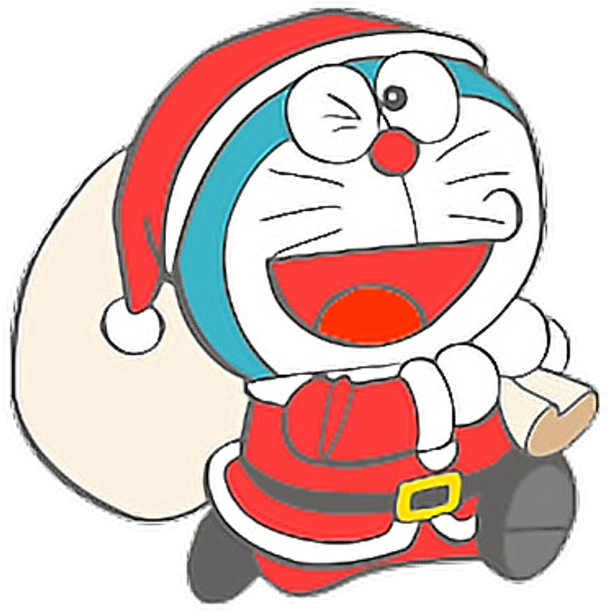 Christmas Merrychristmas Doraemon Cute Colorful Gifts - Merry Christmas Doraemon Sticker (1024x1005)