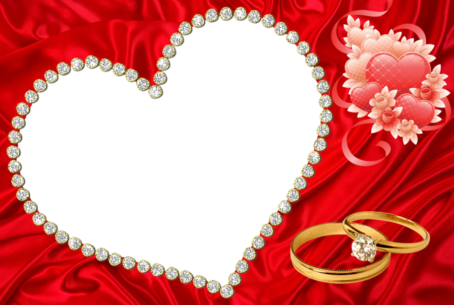 Valentine Frame Clipart Picture Frames Valentine's - Red Frame Wedding Background (900x605)