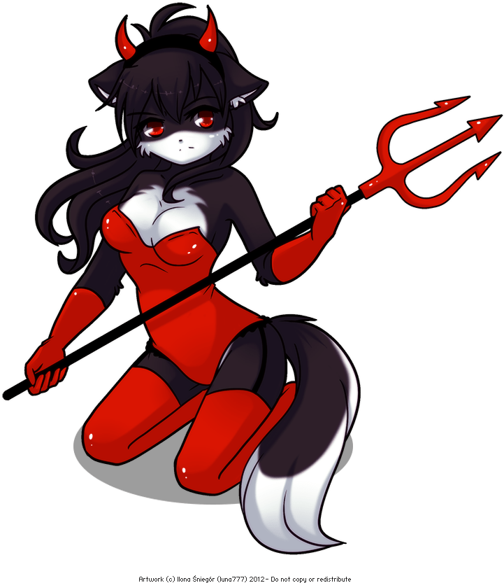 Red Devil Girl Drawings - Devil (800x951)