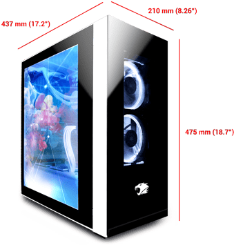 Transparent Lcd Side Panel Diy Transparent Background - Ibuypower Snowblind Pro (400x400)