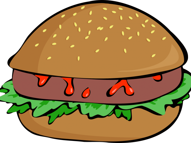 Veggie Burger Clipart Animated - Hamburger Clip Art (640x480)