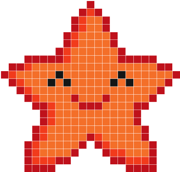 Rainbow Star Pixel Art (350x450)