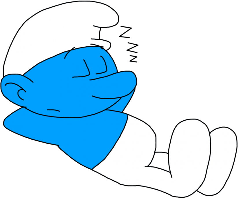 Lazy Png - Lazy Smurf Png (850x722)
