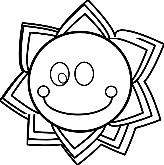 Massimo Sole Black White Line Art 555px - Clip Art (555x557)