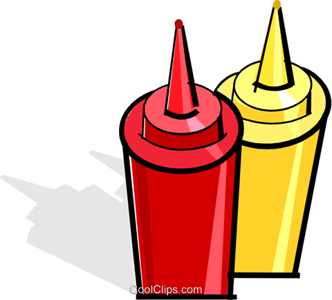 Senf Und Ketchup Flaschen Vektor Clipart Bild Vc061878 - Ketchup E Mostarda Png (480x434)